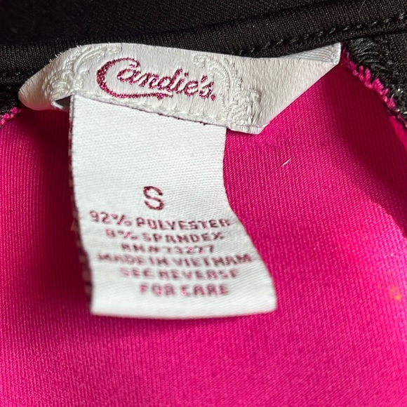 Cute/Fun Candies Black /pink Sleeveless stretch bodycon Knit Dress Sz S - Picture 8 of 8